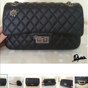 Black quilted bag